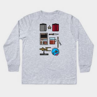 Captain Picard Starter Pack Kids Long Sleeve T-Shirt